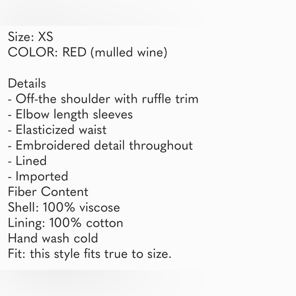 New Tularosa Fiona Wine Embroidered Dress XS - Picture 4 of 9